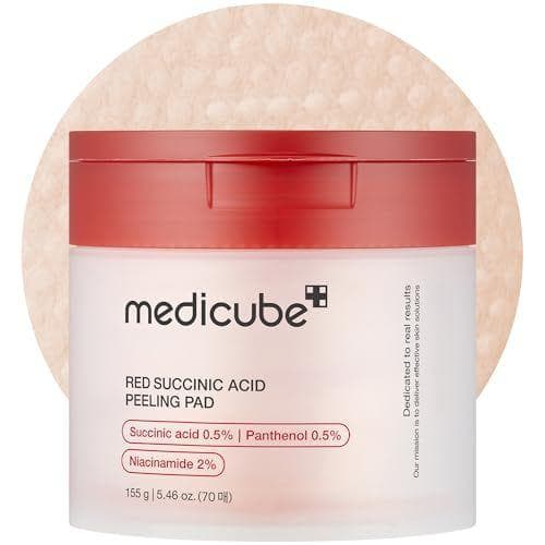 medicube - Almohadillas exfoliantes para el acné | Con ácido succínico, ácido salicílico (BHA) y ácido glicólico (AHA)