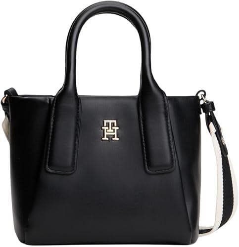 Tommy Hilfiger Bolso Tote Mujer Essential Mini con correa para hombro desmontable, Negro (Black), Talla Única