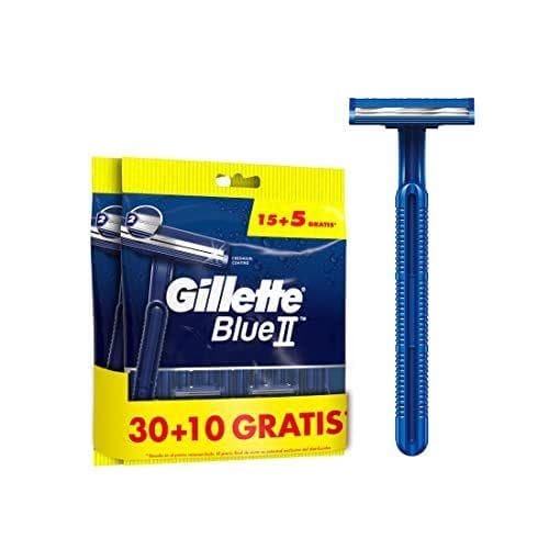 Gillette Blue II - Maquinillas de afeitar para hombre, 30+10 Gratis, 40 Unidades