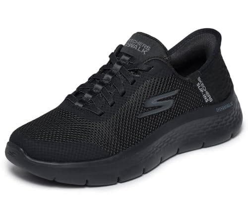Skechers Go Walk Flex Grand Entry, Zapatillas Mujer, Ribete Textil Negro, 38 EU