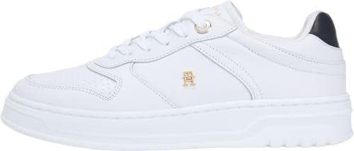 Tommy Hilfiger Cupsole Sneaker Mujer Sporty Corp de Piel, Blanco (White), 38