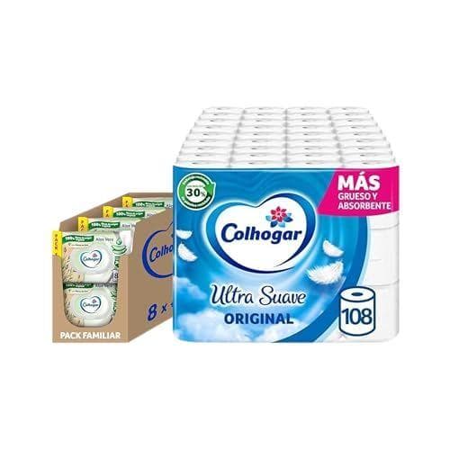 Colhogar - Pack ahorro: 108 rollos de papel + 640 toallitas húmedas