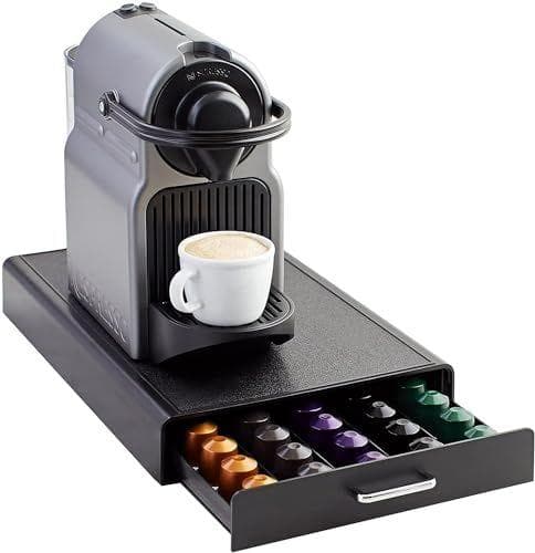 Amazon Basics - 1 Cajón de plástico para almacenar cápsulas Nespresso Originalline capacidad para 50, 23 x 38 x 5 cm