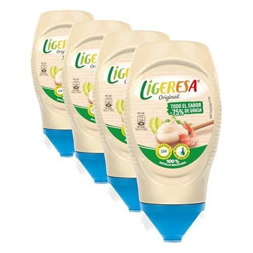 Ligeresa - Pack de 4 botes de mayonesa | 60% menos de grasa 
