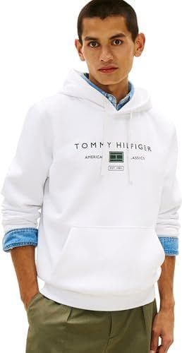 Tommy Hilfiger - Sudadera con bolsillo canguro y capucha para adulto