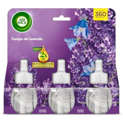 Air Wick - Pack de 3 recambios para ambientador eléctrico con aroma a lavanda