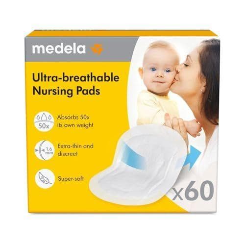 Medela - Paquete de 60 discos absorbentes respirables para la lactancia