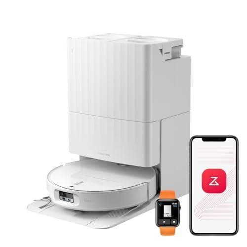 roborock Qrevo Edge 2 Robot Aspirador Succión Extrema de 25000 Pa, Blanco | Succión de 25000 Pa, 7,98 cm Ultrafino para Espacios Reducidos, Base Todo en Uno, Sistema antienredos