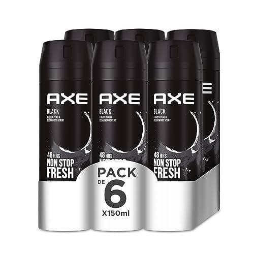 Axe - Desodorante Bodyspray Black 150ml, pack de 6 unidades