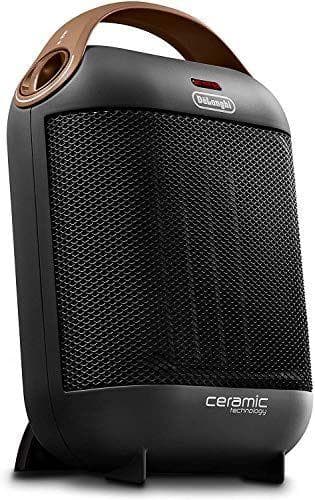 De'Longhi Calentador cerámico HFX30C18.AG | Calentador móvil para un suministro de calor rápido y selectivo | 2 niveles de potencia | Función antihielo | Potencia de 1800 W | Antracita