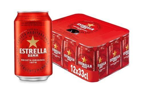 Cerveza Estrella Damm - Pack de 12 latas de cerveza lager | Mediterránea