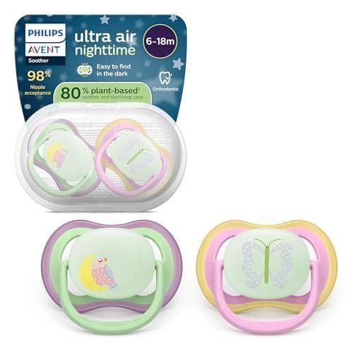 Philips Avent - Pack de 2 chupetes ultra air para la noche 