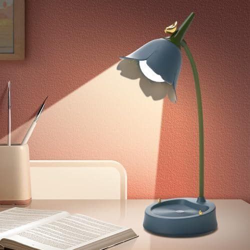 CECOMBINE - Lámpara de escritorio LED de flores inalámbrica 
