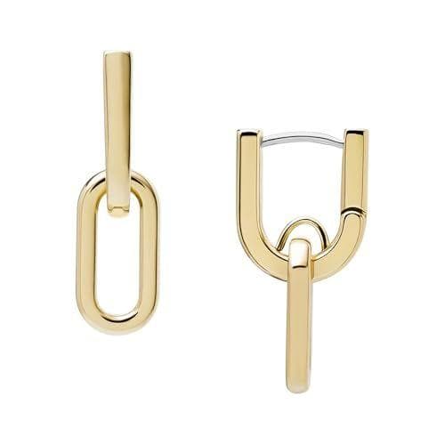 Fossil Pendientes de mujer en acero inoxidable dorado con cierre de aro
