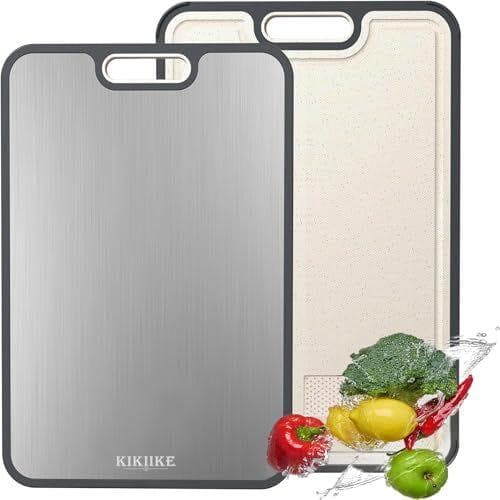 KIKIIKE - Tabla de cortar de titanio de doble cara para cocina 
