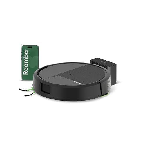 iRobot Roomba 115 Combo, Robot Aspirador y friegasuelos 2en1, Potencia de succión de 15.000 Pascales, Cepillo Lateral Flexible, Mopa de fregado extendida, Navegación Clearview LiDAR, App, Negro