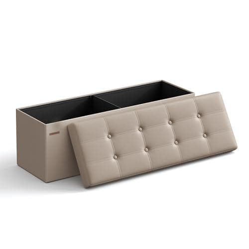SONGMICS - Puff almacenaje plegable 