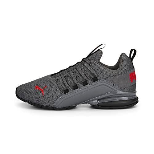 PUMA Zapatillas de Running Hombre Axelion Refresh 42, Black Cool Dark Gray Red