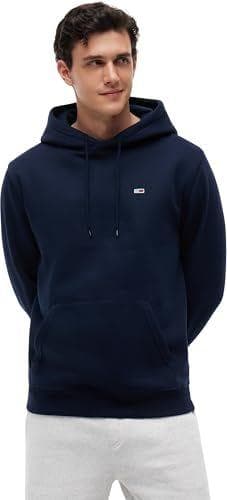 Tommy Jeans TJM Reg S Flag Hoodie, Sudadera con Capucha Hombre, Blue (Dark Night Navy), M