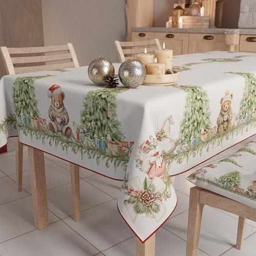 PETTI ARTIGIANI ITALIANI - Mantel navideño antimanchas para mesa