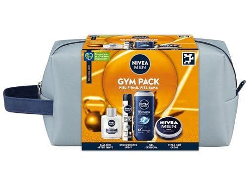 NIVEA MEN - Set de regalo: crema facial + gel de ducha + bálsamo after shave + desodorante spray 