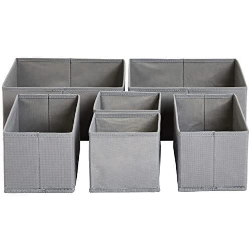Amazon Basics - 6 uds de organizadores para ropa para cajón
