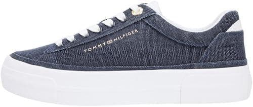 Tommy Hilfiger Canvas Sneaker Mujer Foxing Platform con Cordones, Azul (Space Blue), 38
