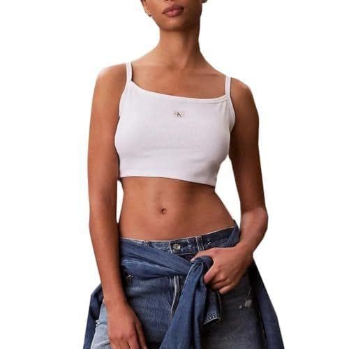 Calvin Klein - Camiseta con bajo cropped para mujer