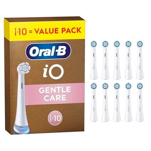 Oral-B iO Gentle Care Cabezales de Recambio Originales, Blancos, Pack de 10
