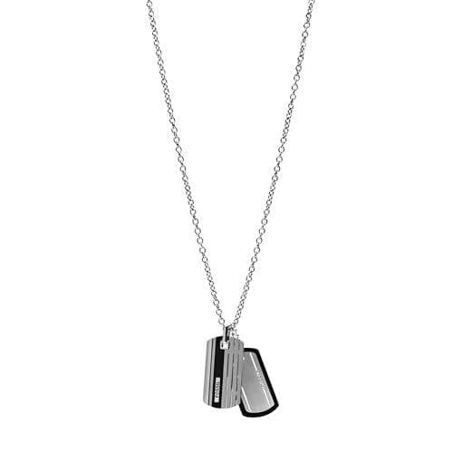 Fossil Men's - Colgante de acero inoxidable 