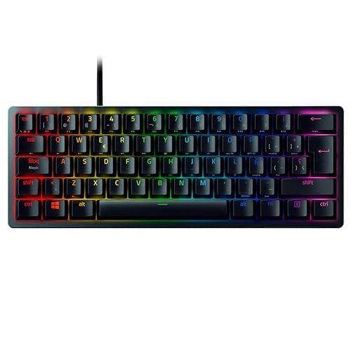 Razer Huntsman Mini (Purple Switch) - Teclado Gaming, compacto para juegos del 60% con interruptores opto-mecánicos (tapas de teclas PBT, cable USB-C desmontable) Teclado Español - Negro