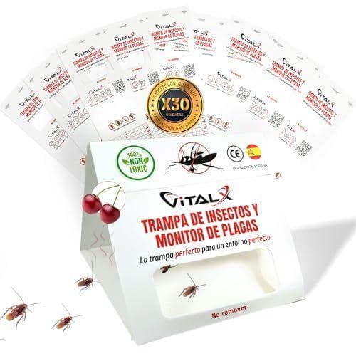 VITALX - Pack de 30 trampas autoadhesivas para cucarachas