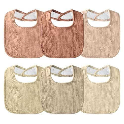 Kewlife gift - Pack de 6 baberos para bebé de muselina 