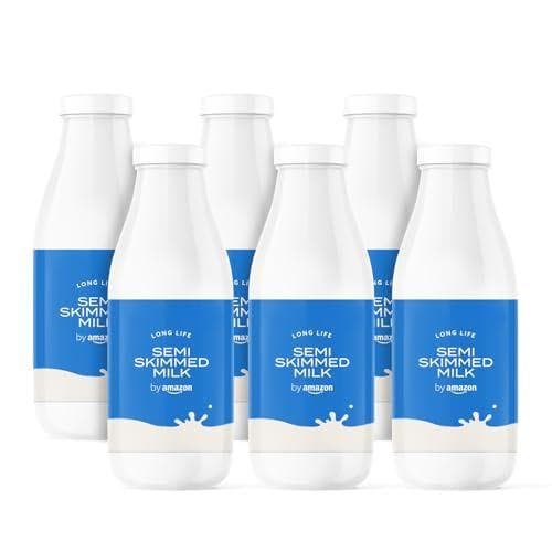 by Amazon - Pack de 6 botellas de leche semidesnatada