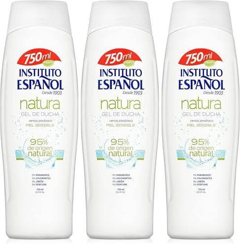 Instituto Español - Pack de 3 botes de gel de baño y ducha para piel sensible