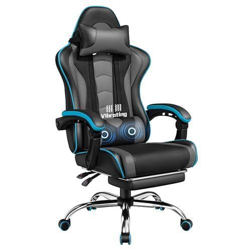 Yaheetech - Silla gaming con masajeador y reposapiés 