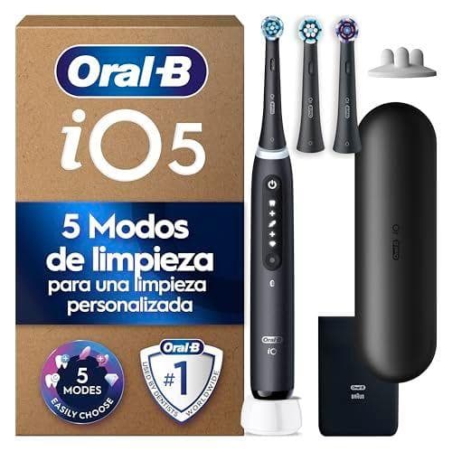 Oral-B iO 5N Cepillo de Dientes Eléctrico con 3 Cabezales, Negro