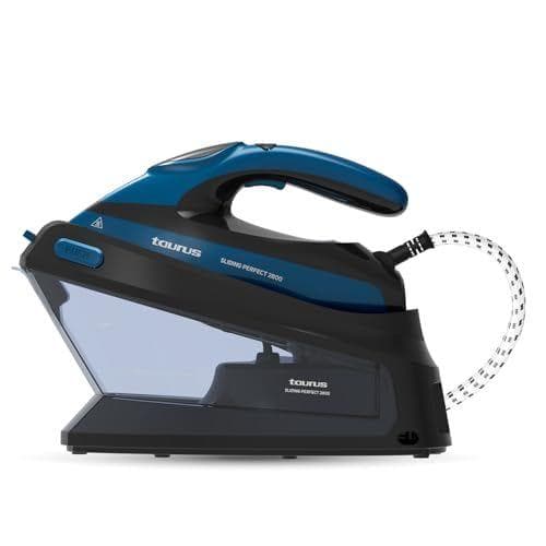 Taurus Sliding Perfect 2800 - Centro de planchado | 2800W Potencia | 5.5 bares de presión | Pantalla digital | Cerámica | Super vapor de 400g/min | Modo ECO | Planchado vertical | Azul