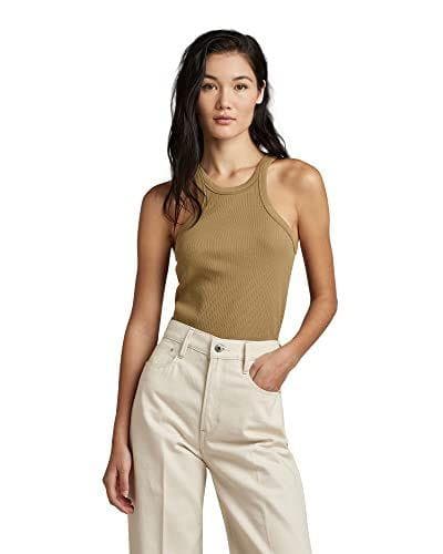 G-Star RAW Italian Army Ultra Slim Tanktop , Tops para Mujer, Beige (safari D22768-D289-B444)