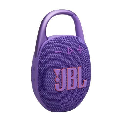 JBL Clip 5, Altavoz Inalámbrico Portátil con Bluetooth, Morado | Resistente al Agua y al Polvo IP67, Hasta 12h de Reproducción y Más con Playtime Boost