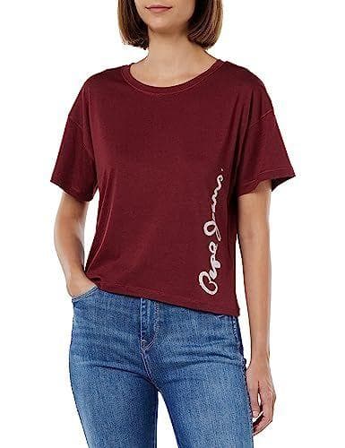 Pepe Jeans - Camiseta para mujer de color rojo (Burgundy)