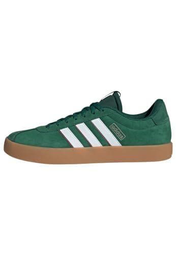 adidas Hombre VL Court 3.0 Shoes, Dark Green/Cloud White/Burgundy, 42 EU