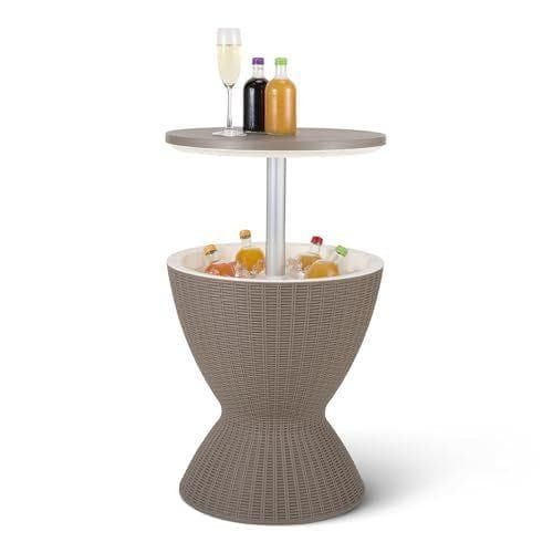 Amazon Basics - Mesa alta con nevera para exterior