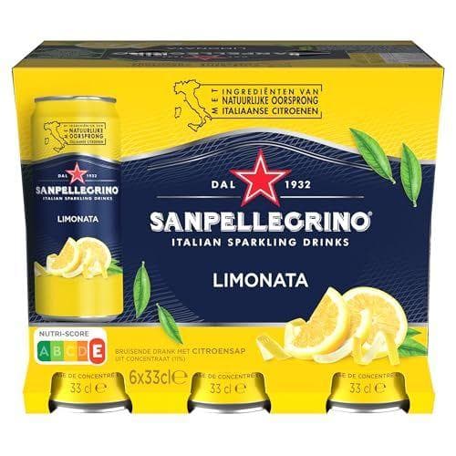 San Pellegrino - Pack de 6 botellas de agua con gas | Limón 