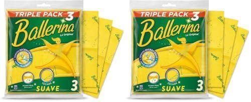 Ballerina - Pack de 2 paquetes de bayetas amarilla | 3 unidades