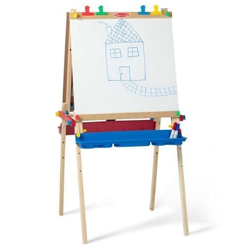 MELISSA & DOUG - Caballete infantl para pintar de madera 3 en 1 