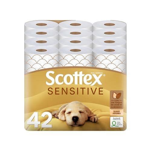Scottex - 42 rollos de papel higiénico Sensitive 