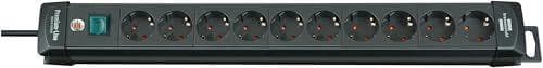 Brennenstuhl Premium-Line - Regleta de enchufes con 10 tomas de corriente (cable de 3m, con interruptor)