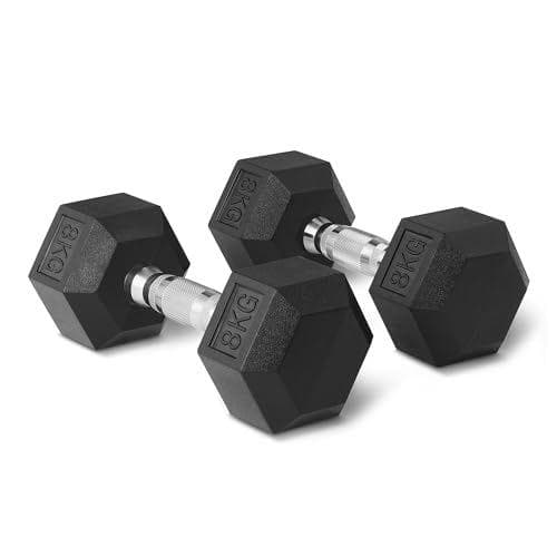 Amazon Basics - Set de mancuernas hexagonales con recubrimiento de goma