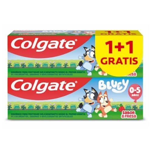 COLGATE Kids Bluey - Pack de 2 tubos de pasta sabor fresa | 0-5 años